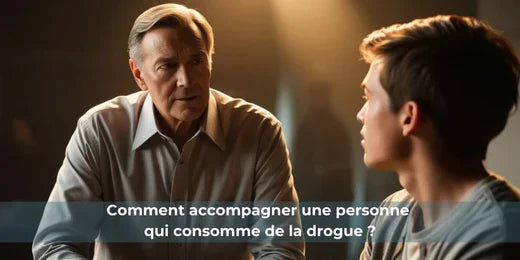 Texte alternatif :Un homme parle avec un jeune pour l'aider à surmonter une addiction à la drogue.