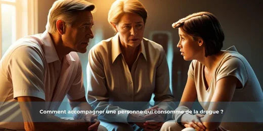 Texte alternatif :Parents discutant avec leur enfant sur la consommation de drogue, prévention active.