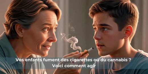 Texte alternatif :Parent discutant avec un adolescent tenant une cigarette, préoccupé.