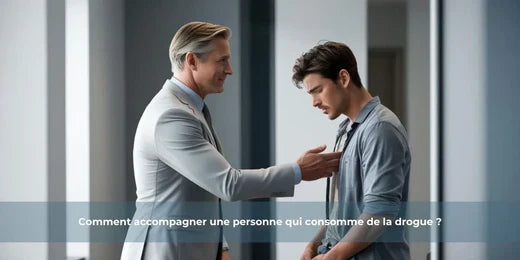 Texte alternatif :Soutien empathique à une personne en difficulté face à la consommation de drogue.