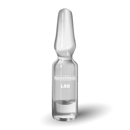 Ampoule de test NarcoCheck LSD ultra-rapide pour l'identification du LSD et tryptamines. Utilisé en dépistage de drogues en moins d'une minute.