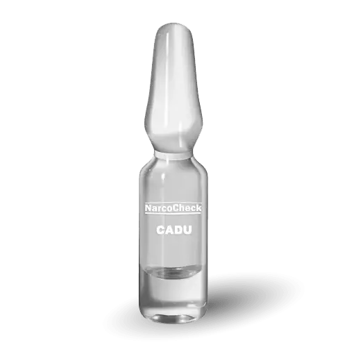 Ampoule de test NarcoCheck CADU pour l’identification des produits de coupe dans la cocaïne. Résultats fiables pour usage santé et sécurité.